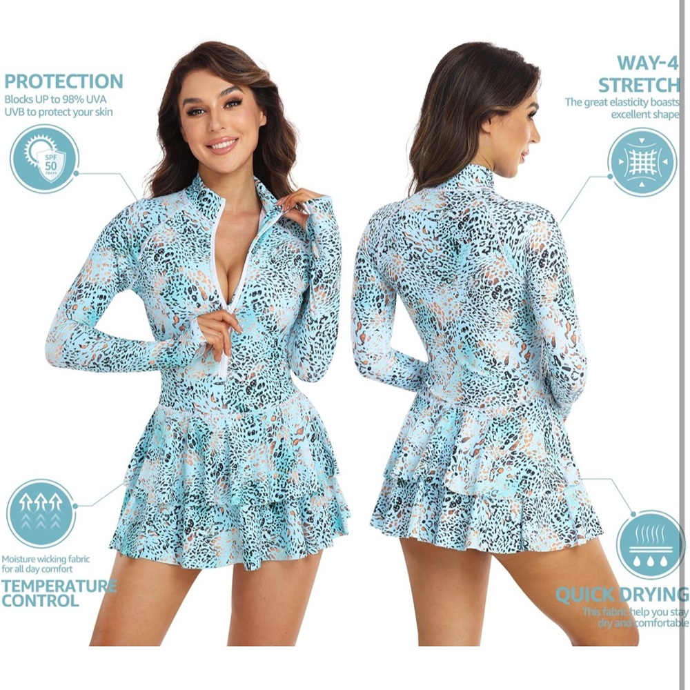 Long Sleeve Swimsuits UV UPF 50+ Swim - Picture 2 of 9
